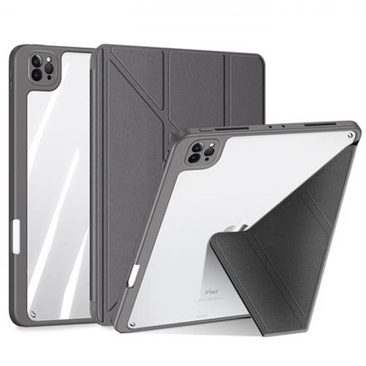 Coofbe Kalem Yerli Standlı Şeffaf Arka Kapak iPad Pro 11 Kılıf Tablet Kılıfı Manyetik iPad Pro 11 2022-2021-2020-2018