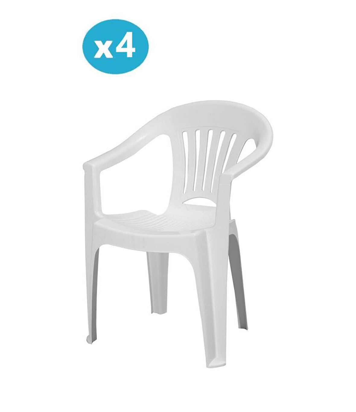 Omnipazar MT-GF141 Zaffiro Plastik Bahçe Balkon Sandalye 4'lü Set 