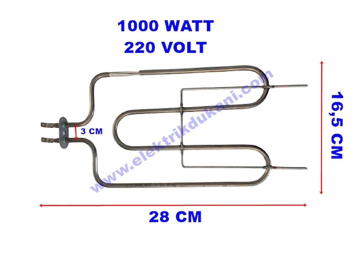 ENDER IZGARA REZİSTANSI 1000W 220V FLANŞLI 6,5 ? Cr-Ni