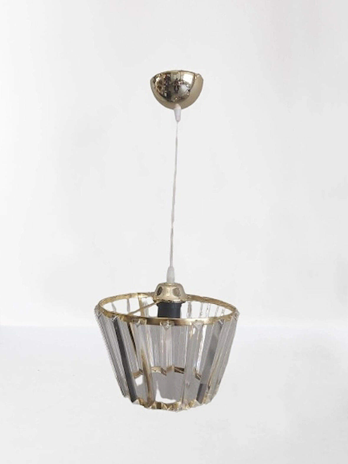 DMR Kristal Taşlı Konik GOLD Büyük Yuvarlak E-27 Duylu