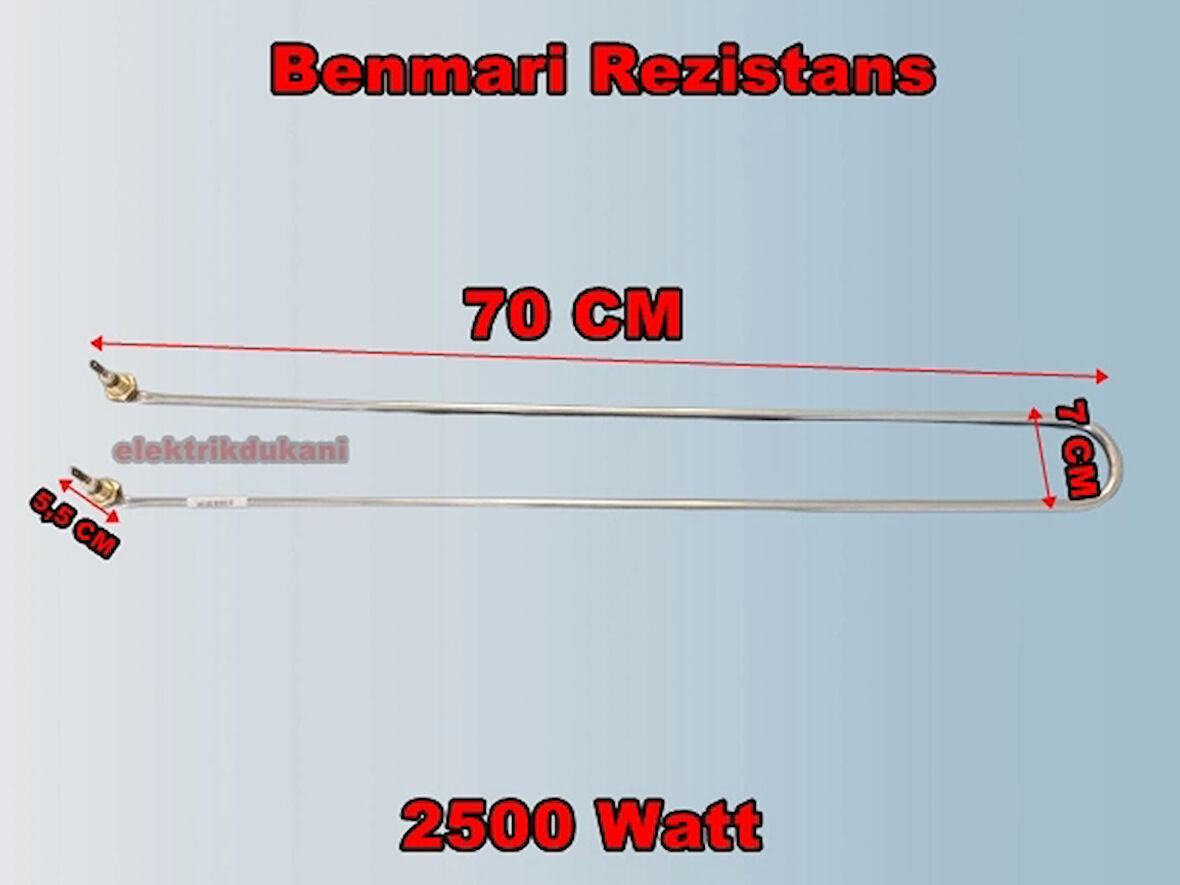 ENDER Benmari 70cm 2500w Rekorlu Kıvrık Rezistans 220v 8.5? Cr-Ni