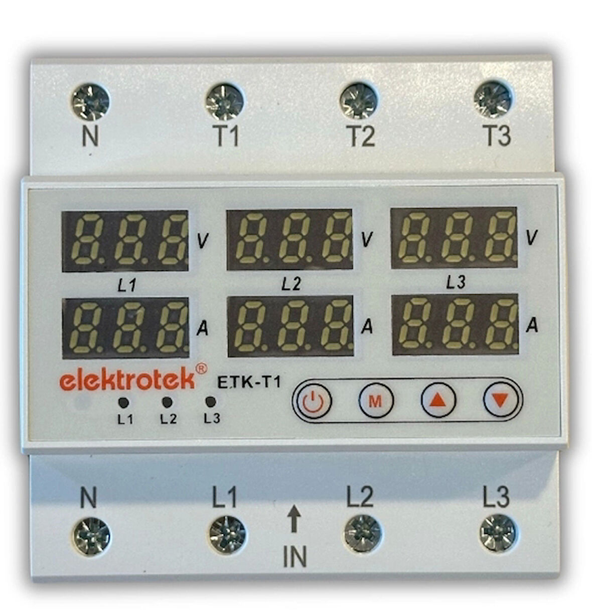 ETK 3x63A Trifaze Gerilim ve Akım Koruyucu Şebeke Giriş Voltaj Denetleyici