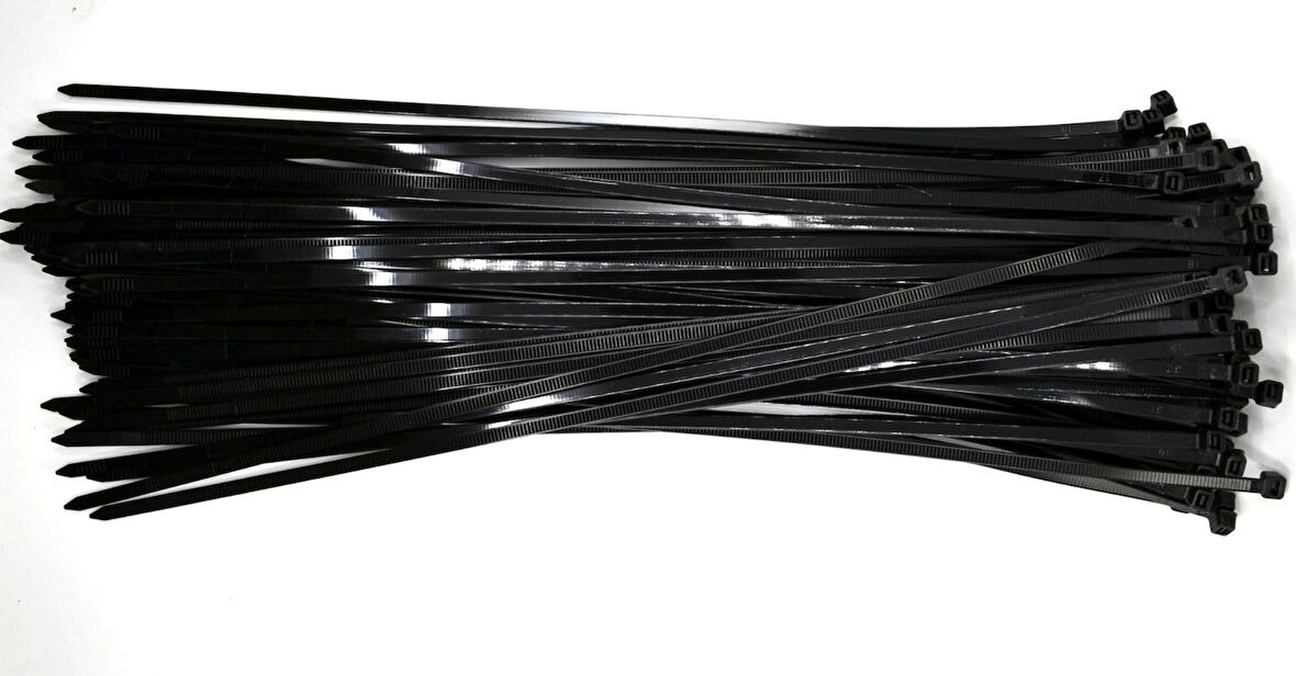 PEMSAN Klips Kablo Bağı 4.8x400 SİYAH (100lü Paket) Kablo Cırdı