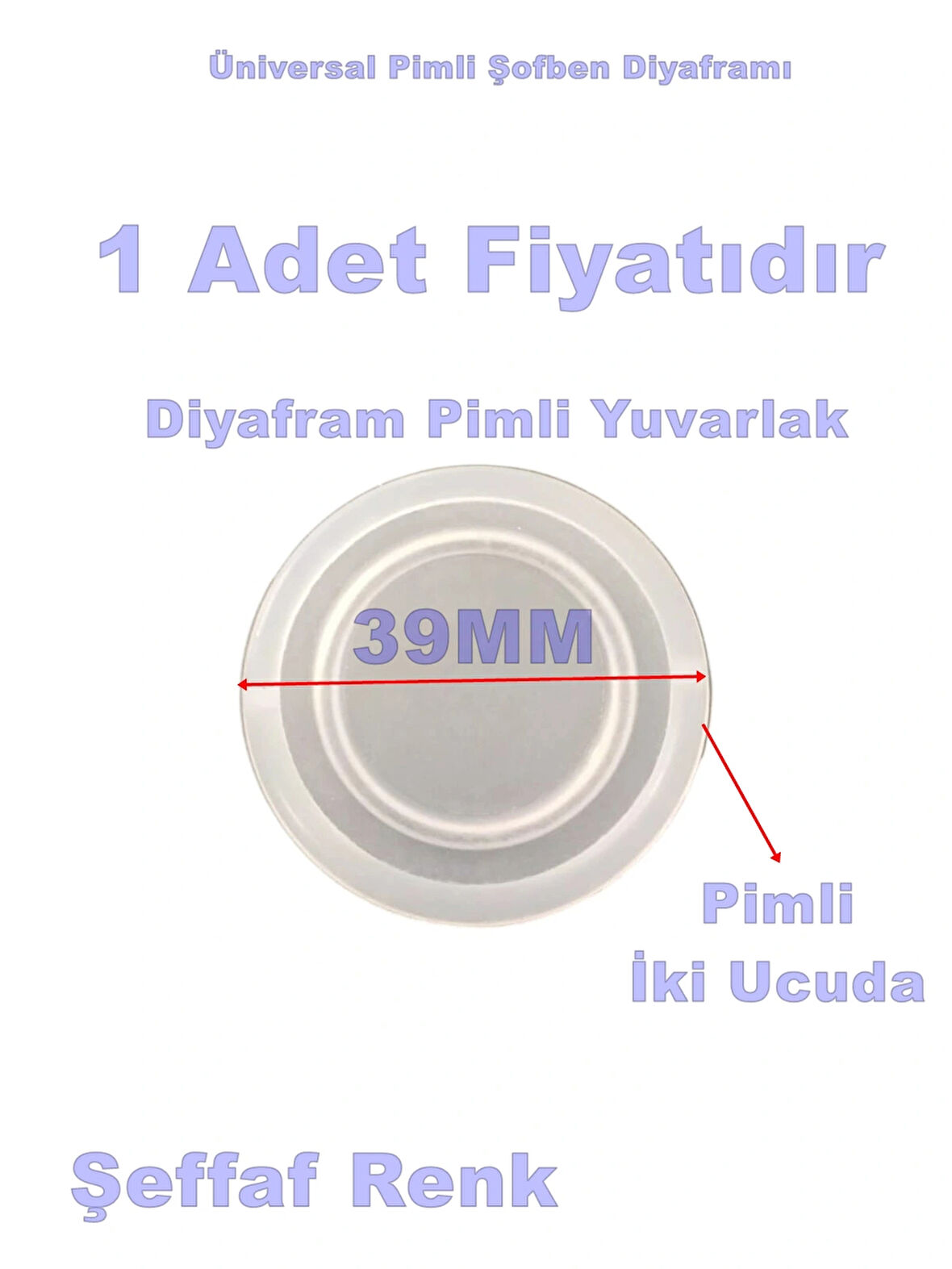 ENDER Yuvarlak Slikon Şofben Diyafram Contası 39mm Pimli