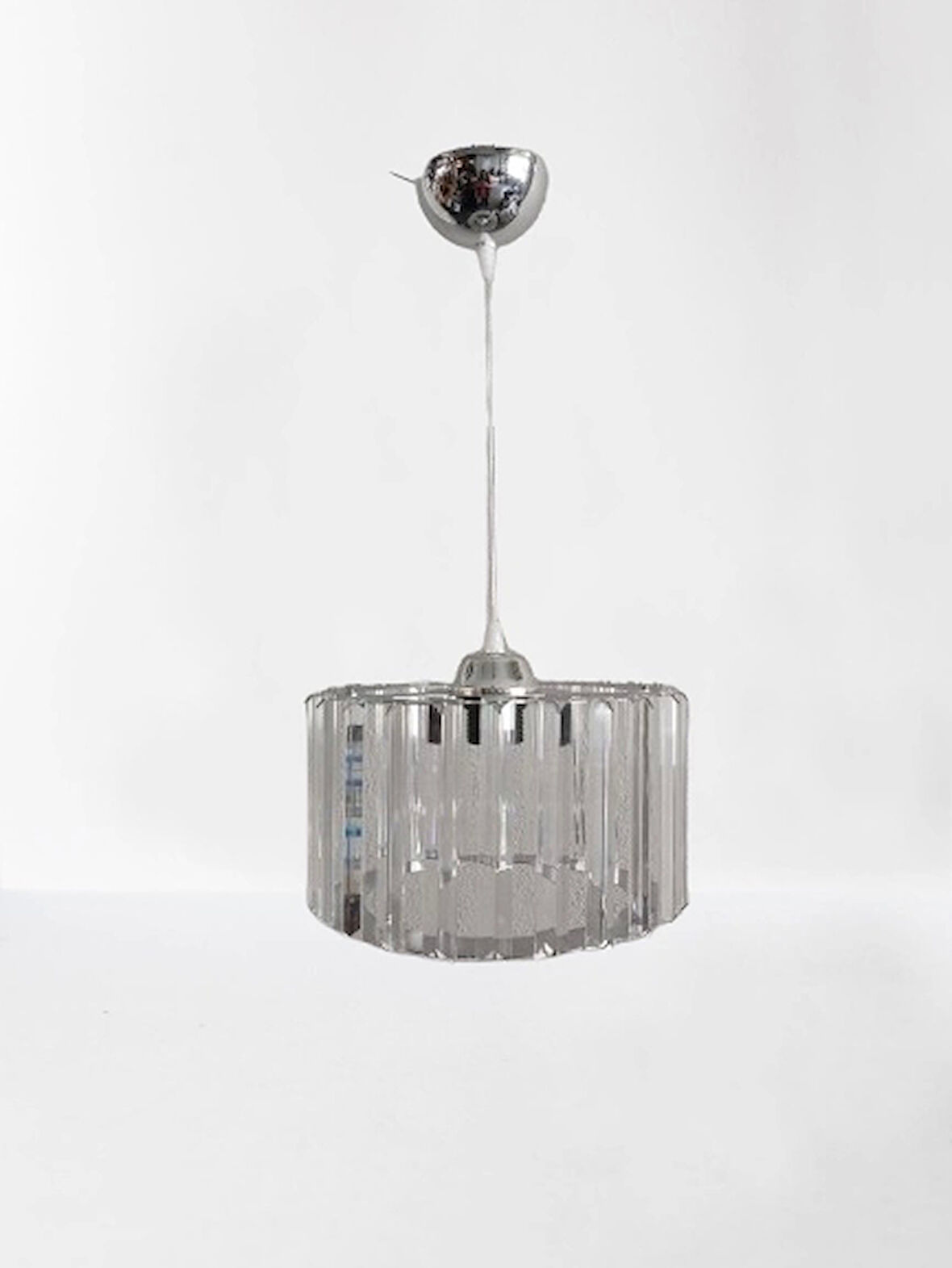 DMR Kristal Taşlı KROM Büyük Yuvarlak  Avize E-27 Duylu