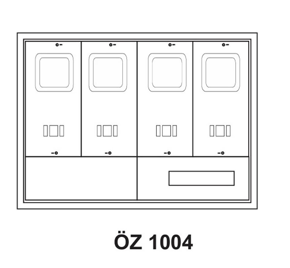 ÖZPA 1004 Sıva Altı 4 Monofaze Sayaçlı Elektrik Panosu S. A.