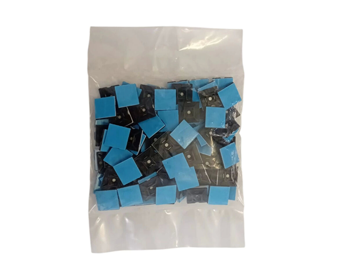 PEMSAN Yapışkan Kare Kroşe 20x20 SİYAH (100lü Paket)