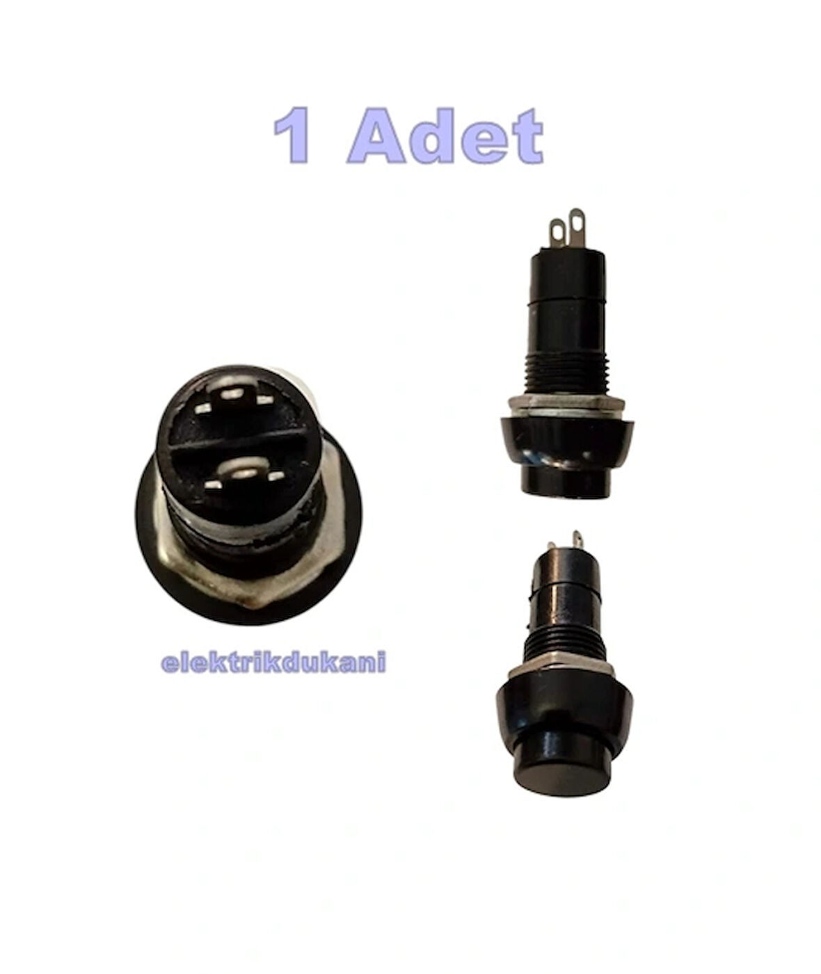 ENDER Plastik SİYAH Yuvarlak Yaylı Buton Anahtar 12mm