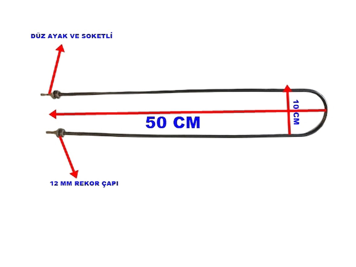 ENDER Benmari 50cm Rekorlu Düz Rezistans 2000W 220V 8,5? Cr-Ni
