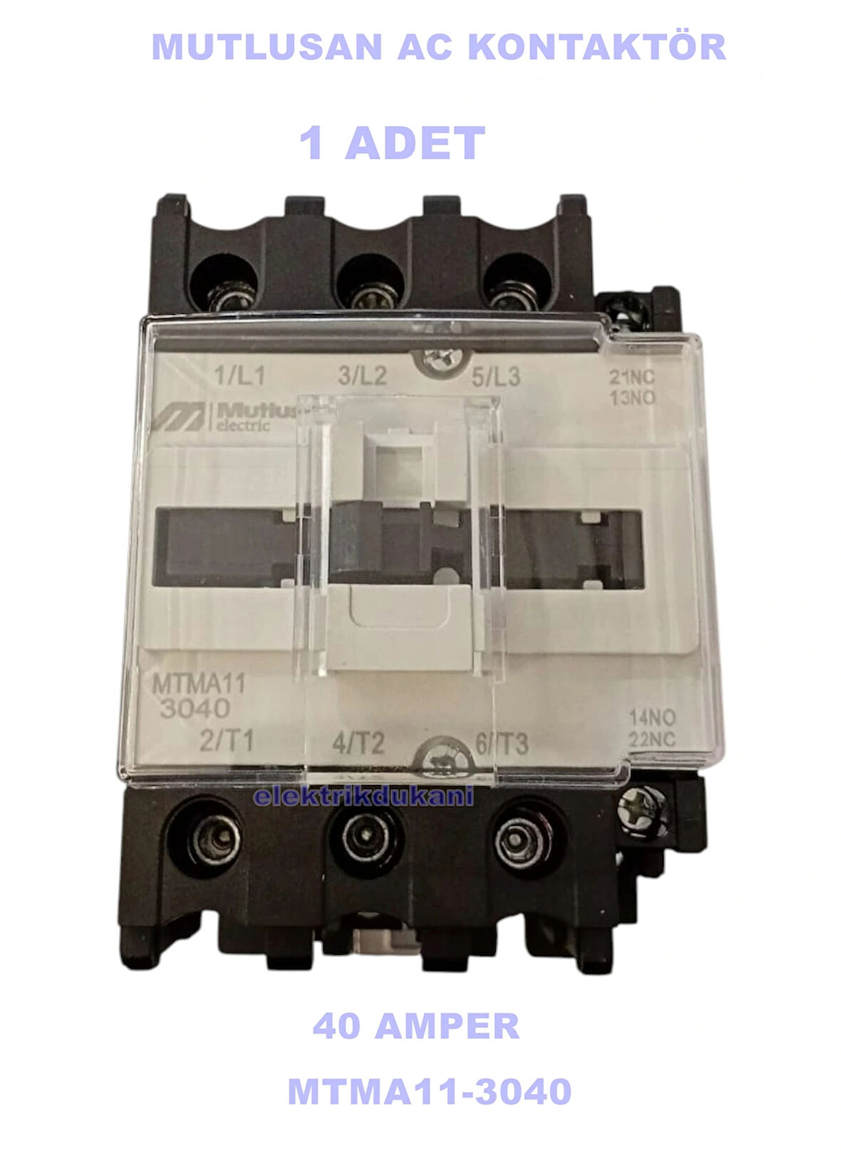 MUTLUSAN 3P 40A 18.5KW AC Kontaktör 220v 1NO+1NC (40 Amper 220 Volt 1 Açık 1 Kapalı Kontak Trifaze Kontaktör)