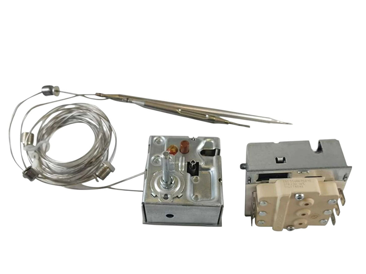 EGO Çift Problu Sanayi Tip Trifaze 60-180 Derece Gazlı Fritöz Termostat ( İki Uclu 6 Ayaklı 3 Kontaklı)