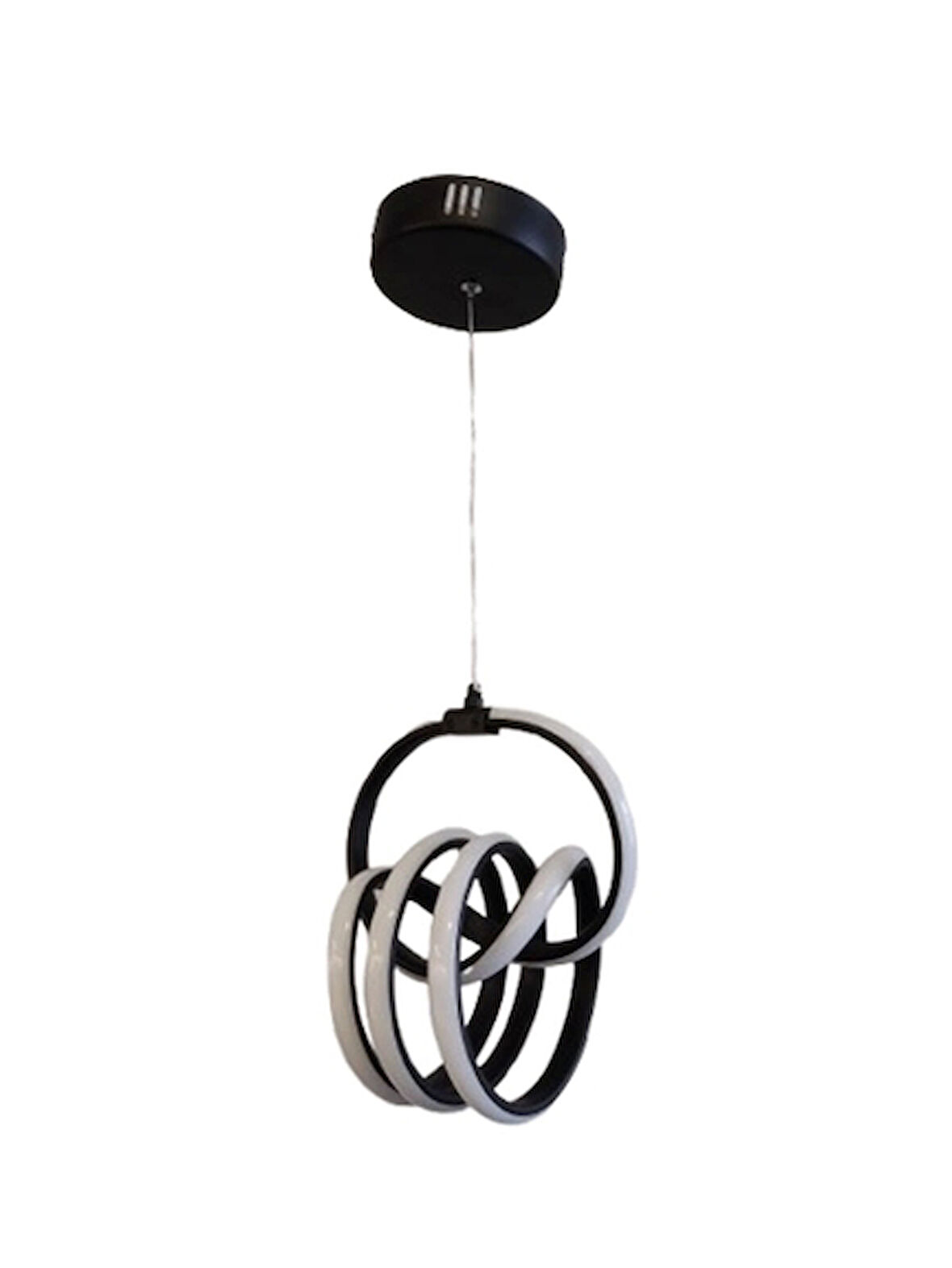 DMR Sarmal İmza Sarkıt Led Avize SİYAH Kasa Üç Renk 6500k/4000k/3000k (Beyaz Ilık/Beyaz/Sarı (Günışığı))