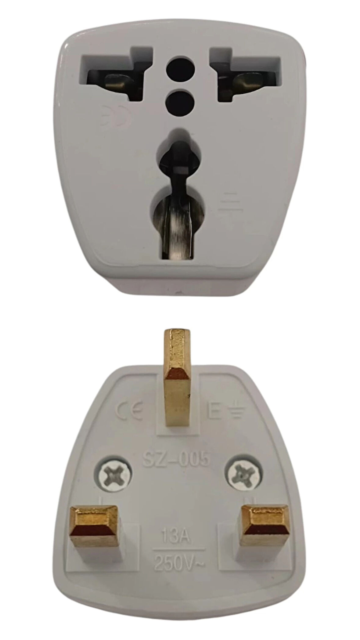 ENDER Türk Fişini - İngiliz Fişine Çevirecek Erkek Adaptör (İngiliz Prizini Türk Prizine Çevirme Aparatı Universal Fiş)