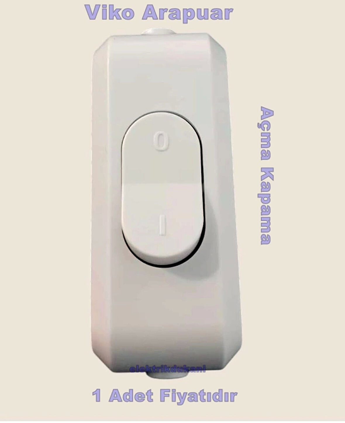 VİKO Plastik Ara Puar Anahtar BEYAZ (FAR Tik Tak)