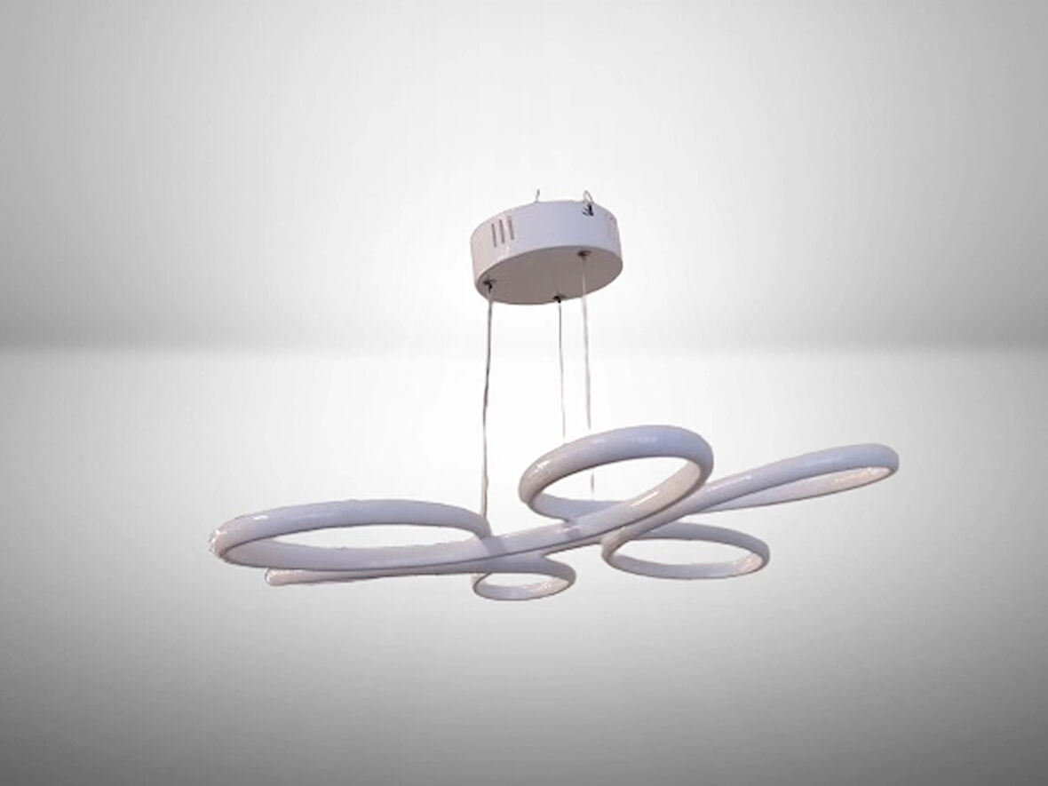 DMR Lotus Çiçek Sarkıt Led Avize BEYAZ Kasa Üç Renk 6500k/4000k/3000k (Beyaz Ilık/Bbeyaz/Sarı (Günışığı))