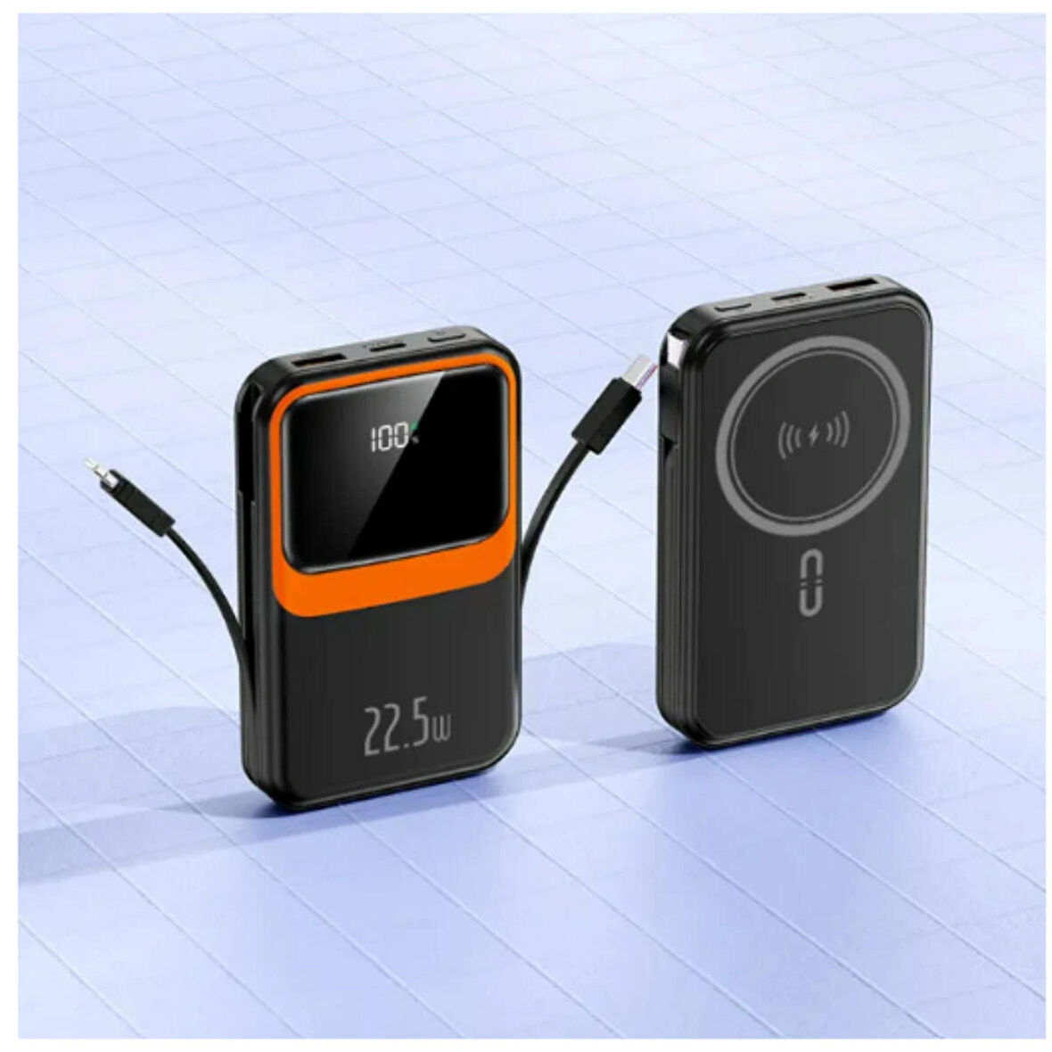 Ozmik QC01 22.5w Mini Powerbank Lightning ve Type-C 12000mah şarj Hızlı Şarj Kablosuz Şarj Cihazı