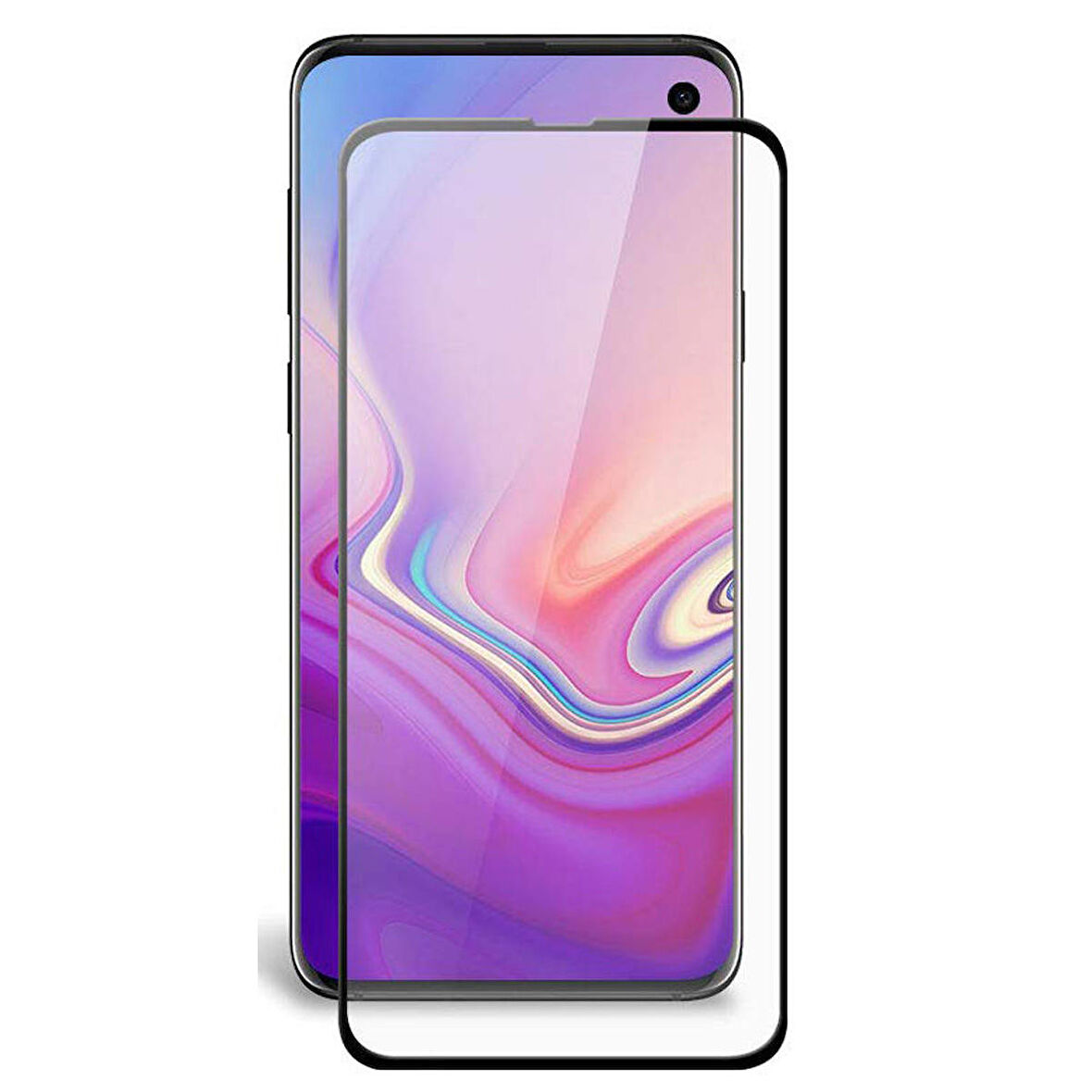 Samsung Galaxy S10e Tam Kaplayan 6D Nano Kırılmaz Cam Ekran Koruyucu Plastik ve Cam Karışımı