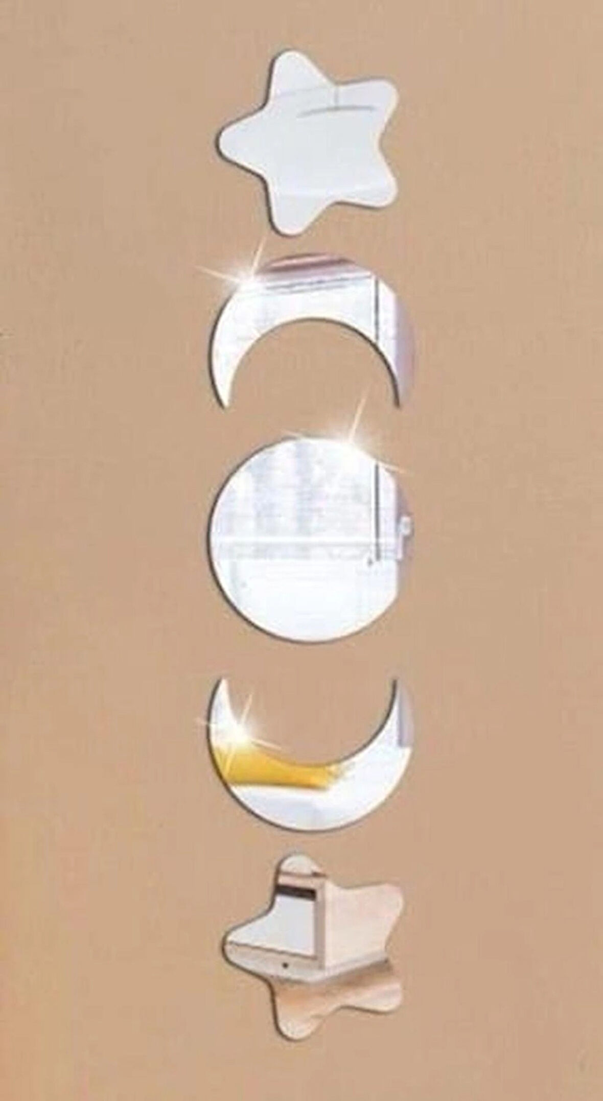 “Moon Star Tasarım Pleksi Dekoratif Ayna”