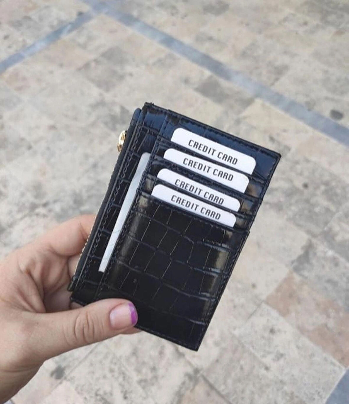 Fermuar Kapamalı Cüzdan Bölümlü Kadın Kartlık