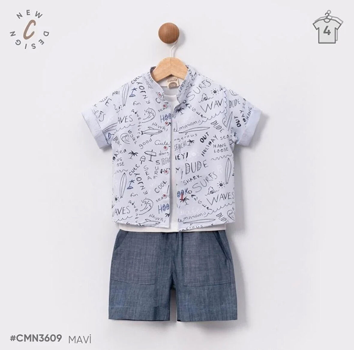 Babydoll 2li Takım Cumino Mavi