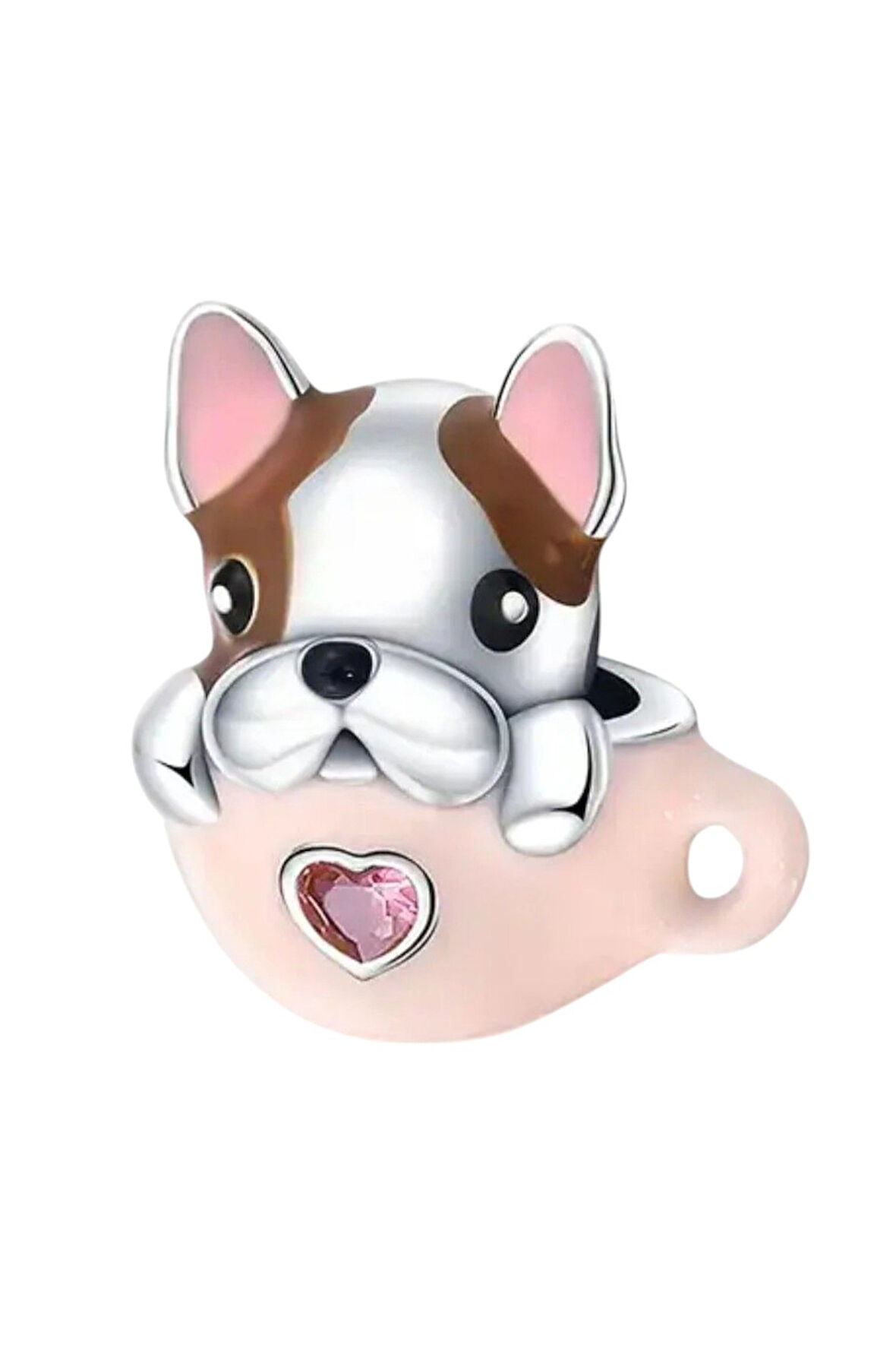 Barista French Bulldog Charm | 925 Ayar Gümüş