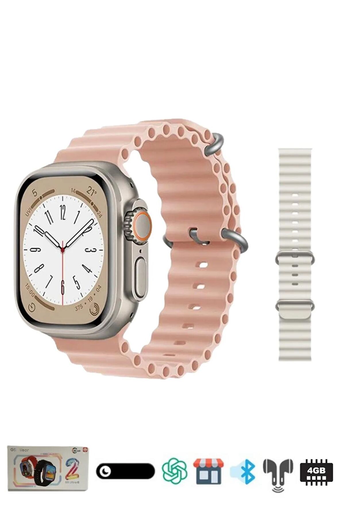 Gs Ultra 2 Çift Dokunuş/akıllı Ada/galeri/4gb Hafızalı Amoled Ekran Watch Ultra 2 Akıllı Saat