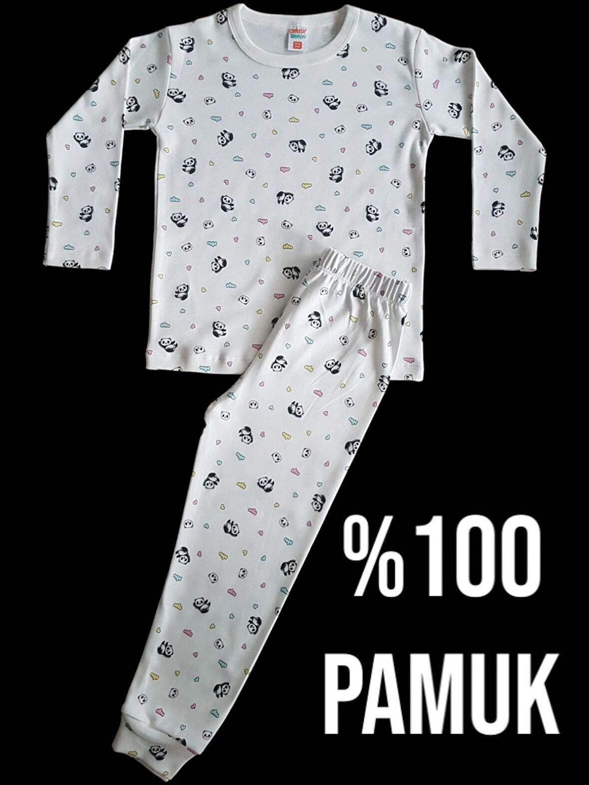 Uzun Kollu Desenli Çocuk Pijama Takım