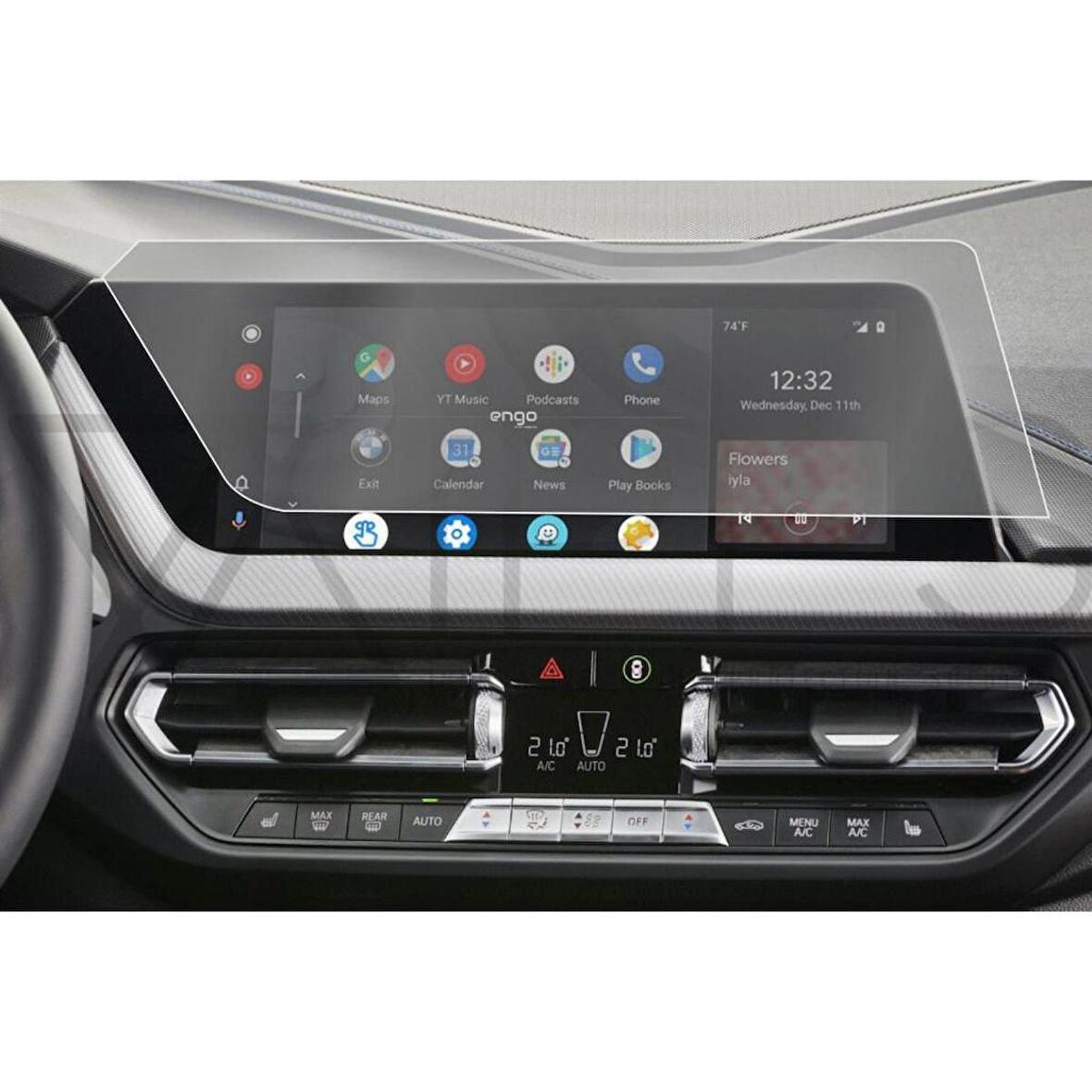 BMW 218i 10.25 inç Mat Multimedya Ekran Koruyucu Şeffaf