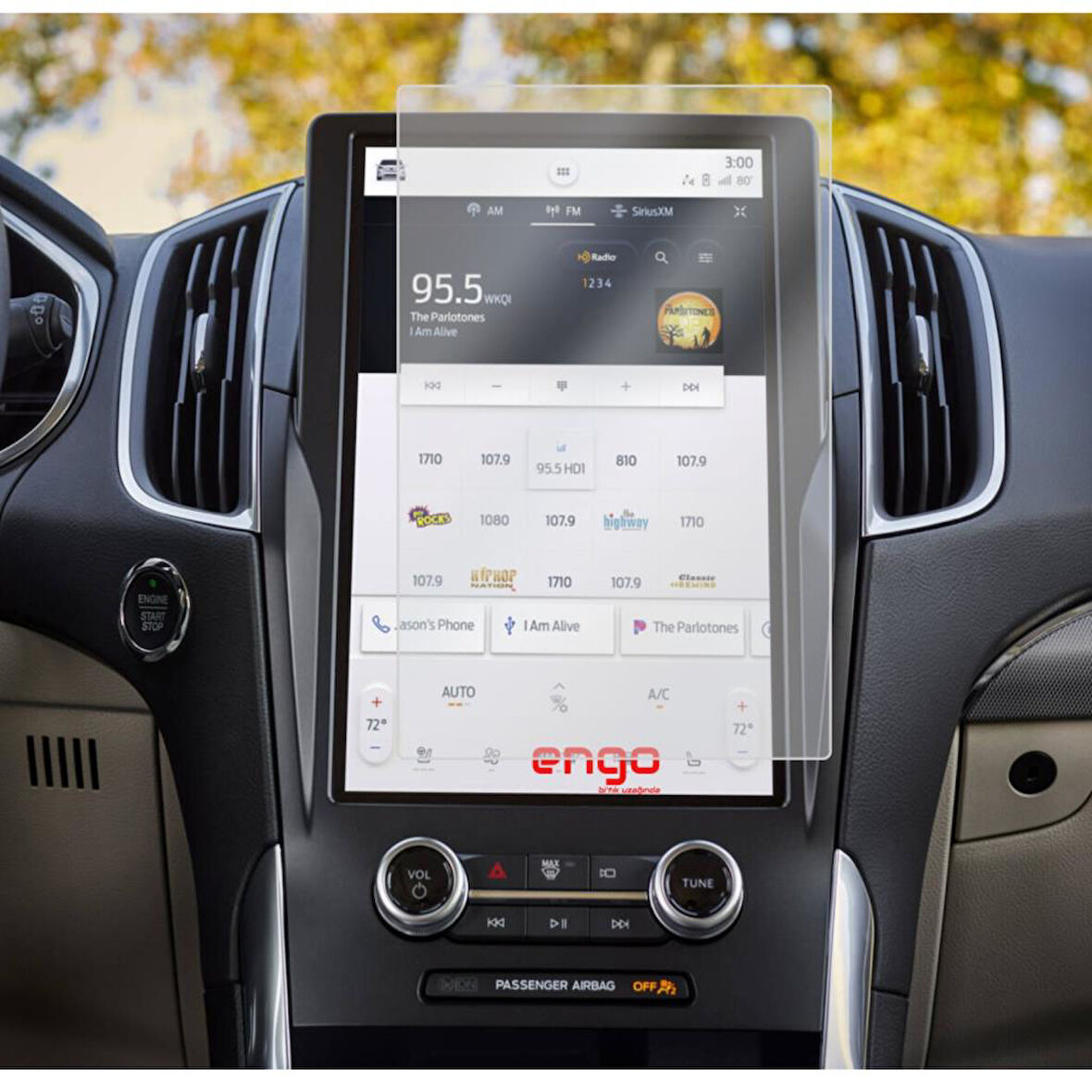 Ford Edge 12 inç Mat Ekran Koruyucu Multimedya Şeffaf