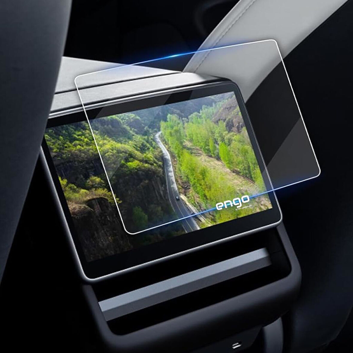 Tesla Y Arka Ekran 8 inç Ekran Koruyucu Nano Film Parlak