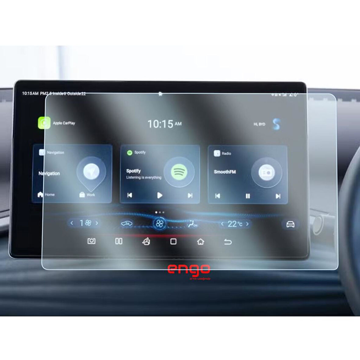 BYD ATTO 2 12.8 inç Ekran Koruyucu Multimedya 9H Nano Parlak