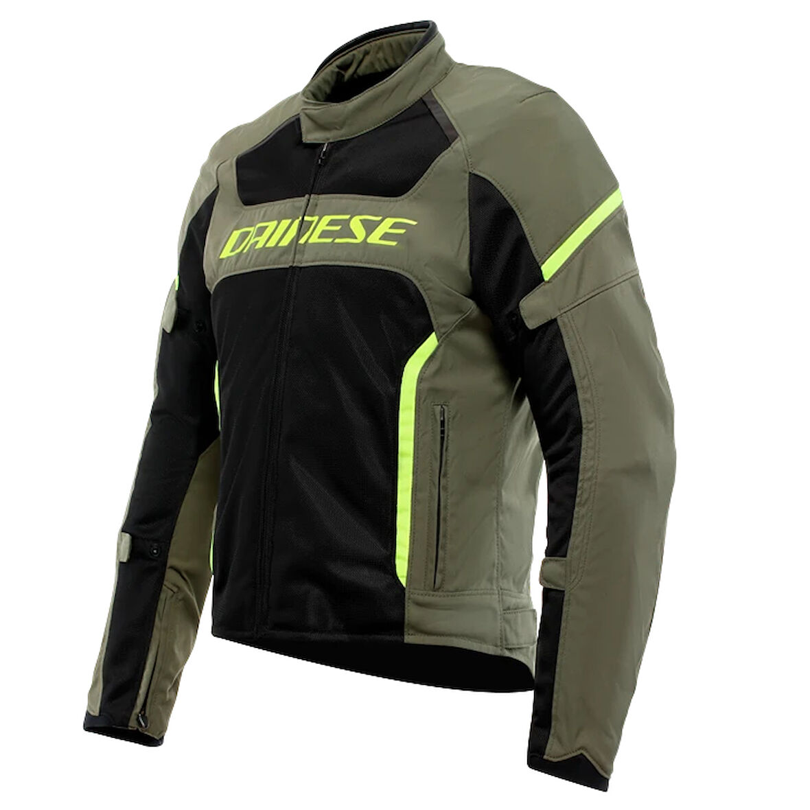 DAINESE CEKET/AIR FRAME 3 TEX JACKET ARMY GREEN / BLACK/FLUO