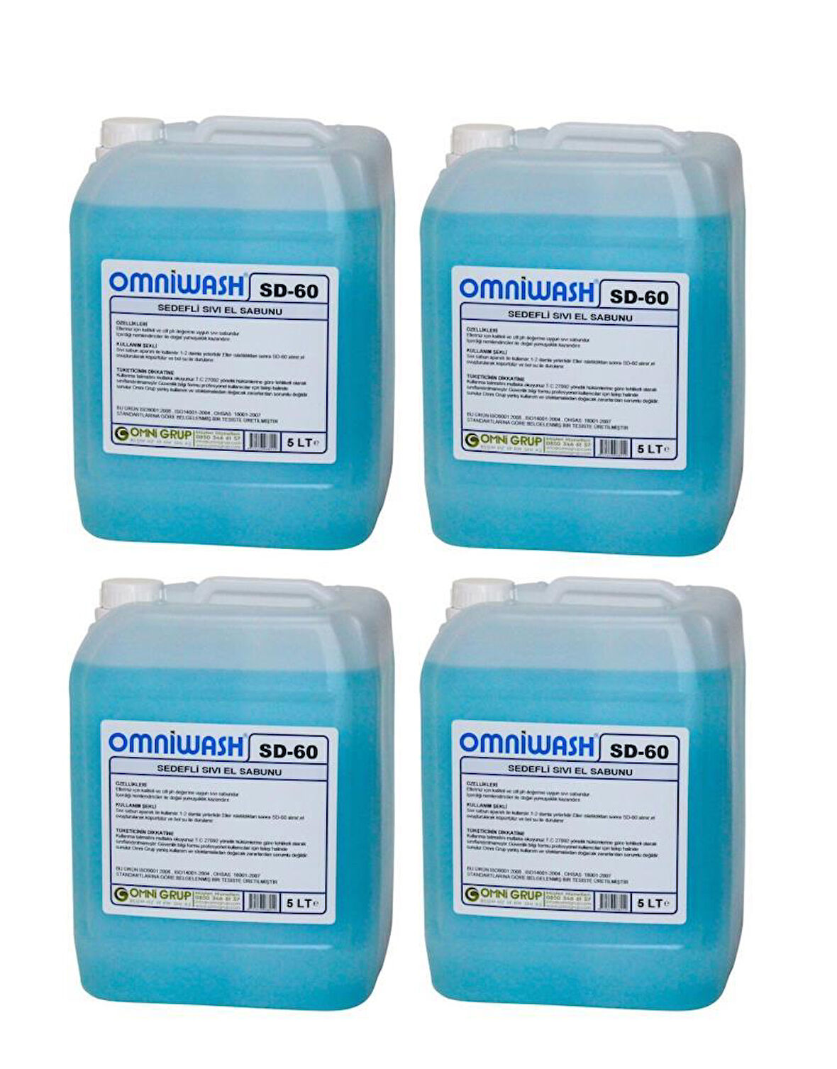 Omniwash SD-60 Sıvı El Sabunu Nemlendiricili 5000ml 4 Adet