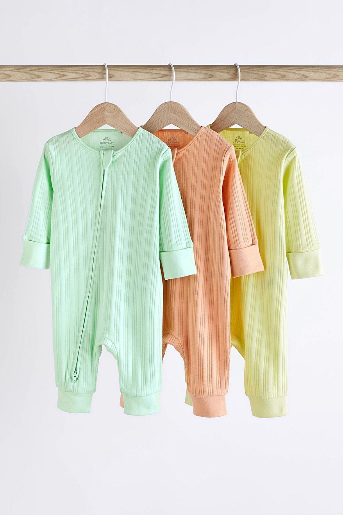 Next Baby % 100 Pamuklu Neon 3’lü Tulum Set