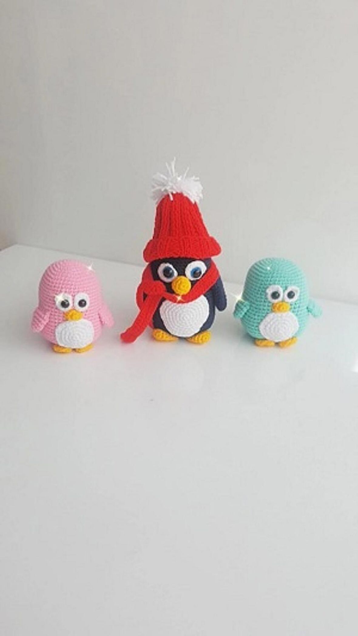 3'LÜ PENGUEN OYUNCAK SETİ (EL ÖRGÜSÜDÜR)