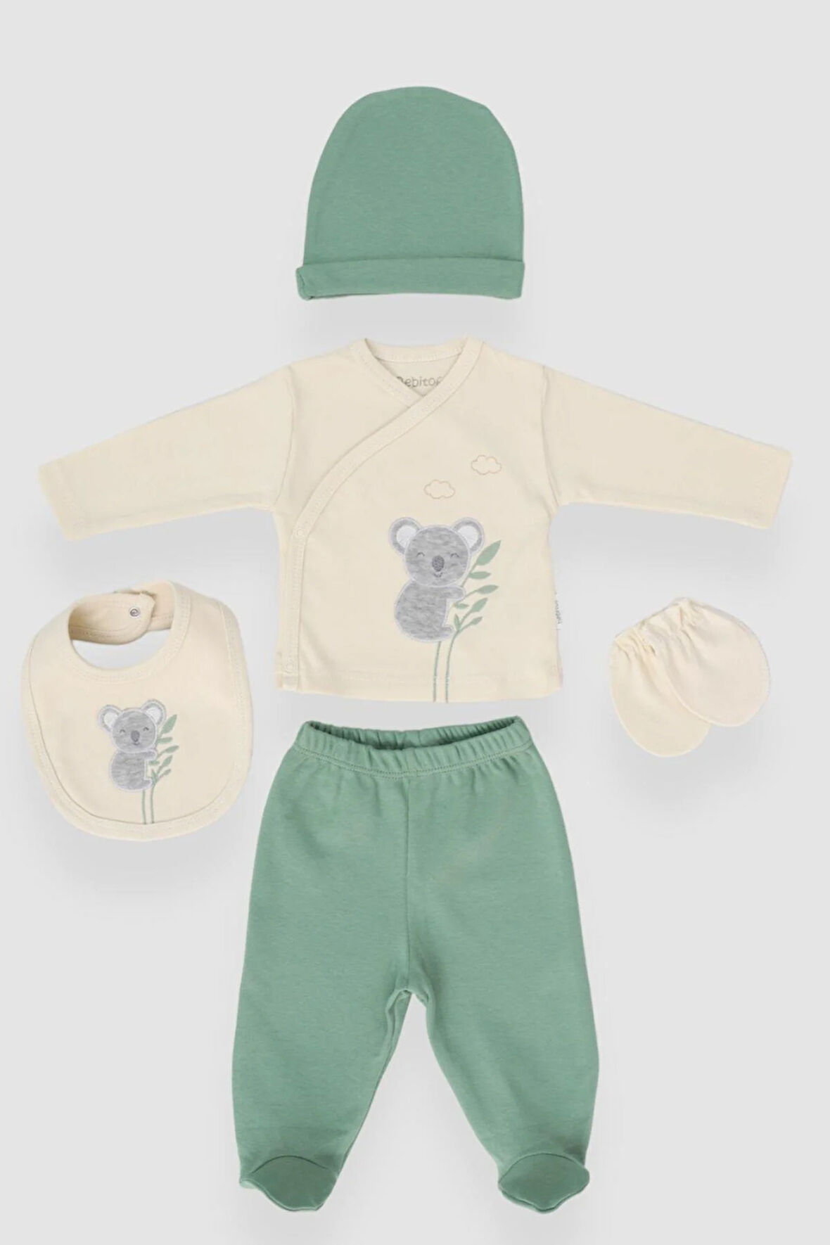 Erkek Bebek Koala Desenli 5'li Hastane Çıkış Set