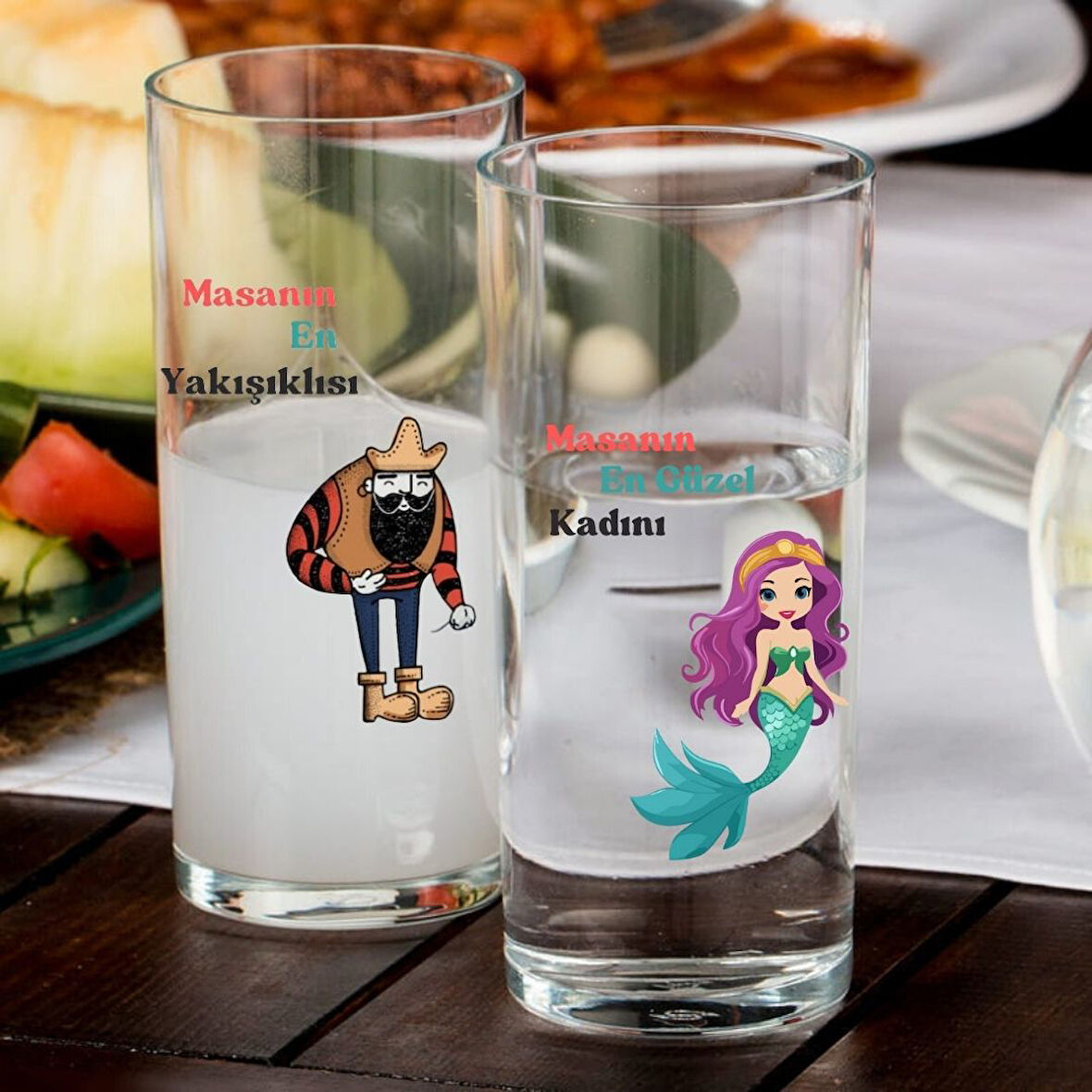 Çiftlere Hediye Esprili Rakı Kadehi