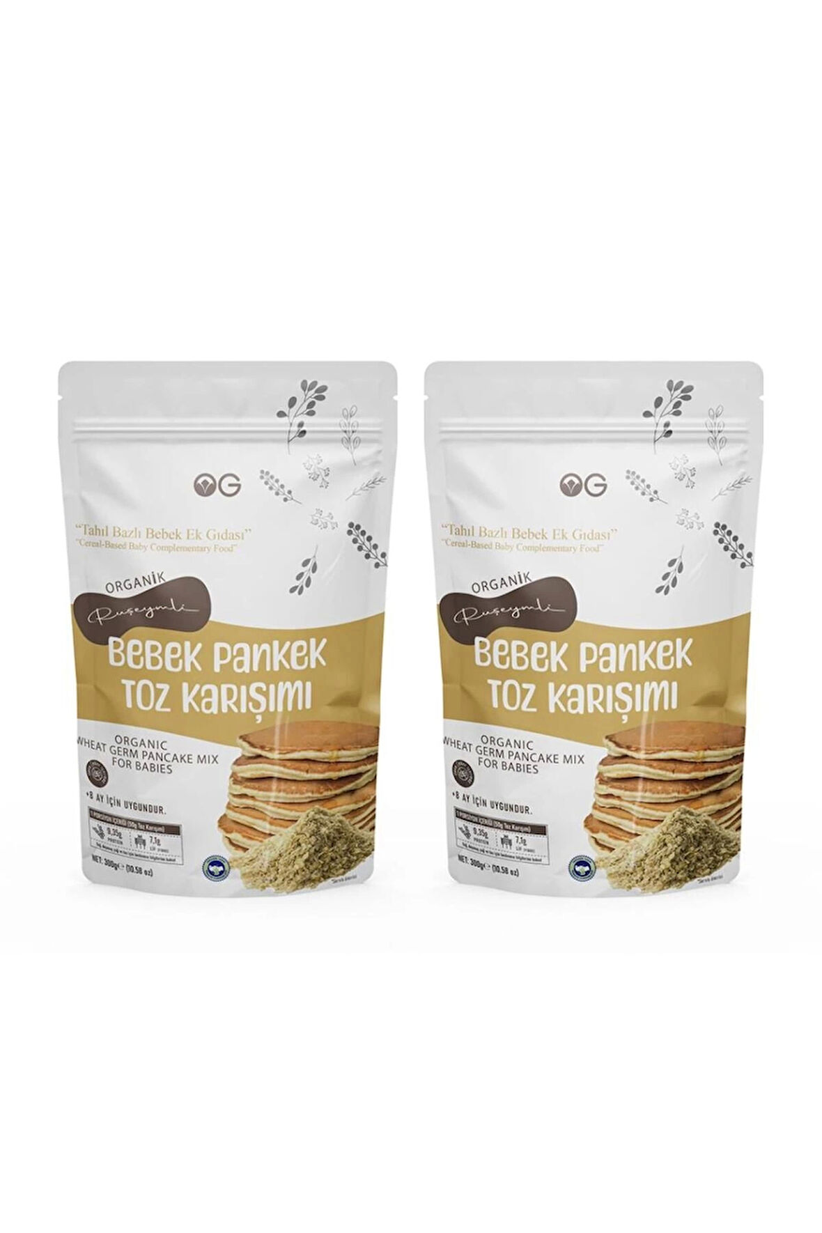 2'li Organik Ruşeymli Bebek Pankek Toz Karışımı 300 Gr +8 Ay