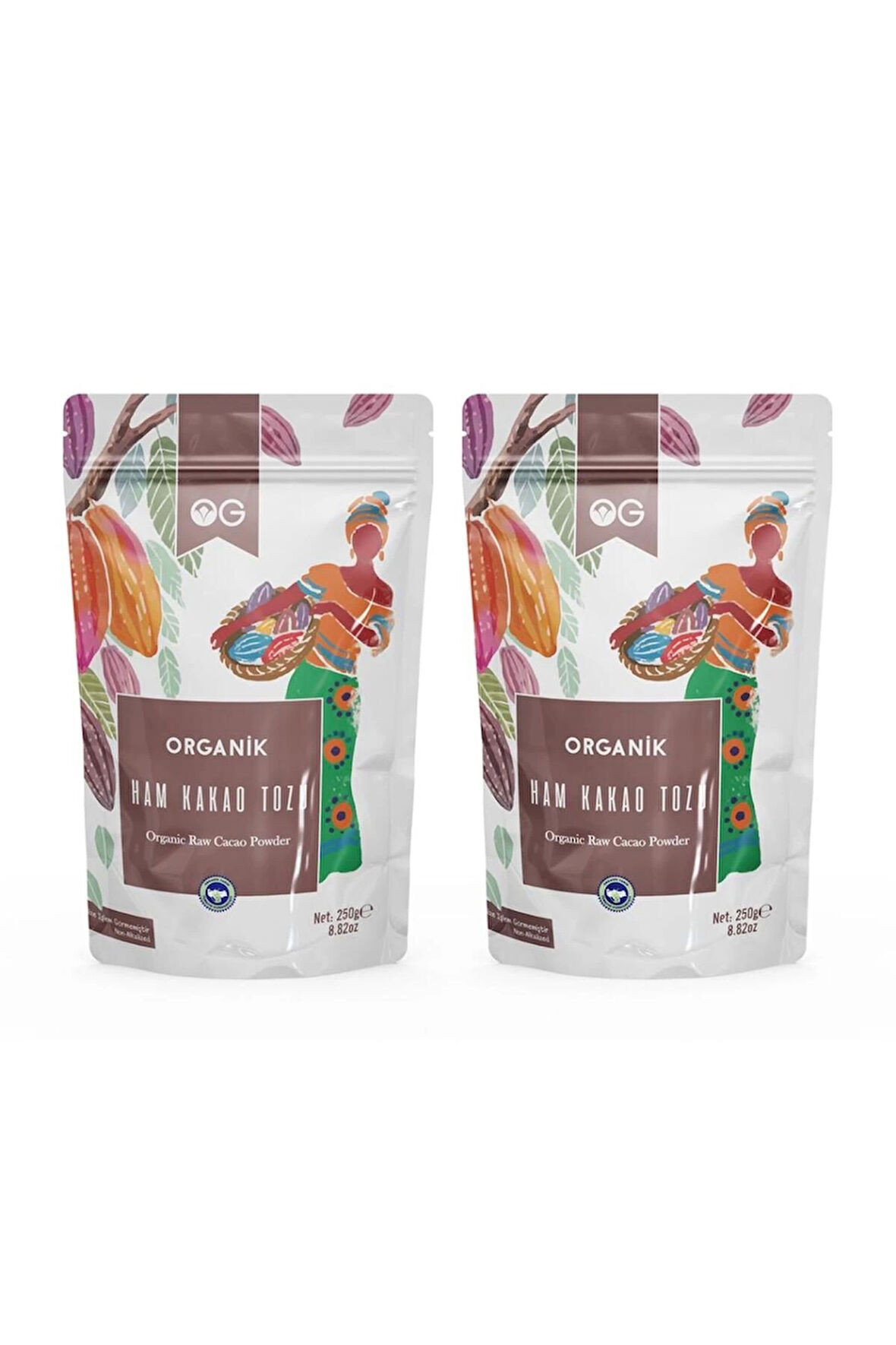 2'li Organik Ham Kakao Tozu 250 Gr