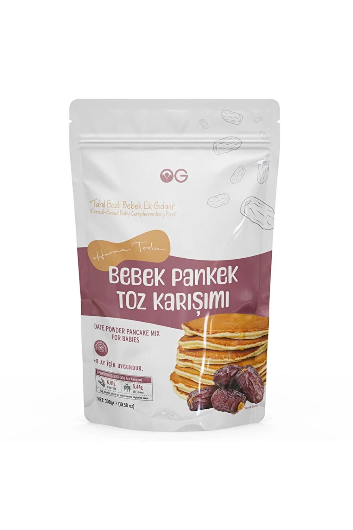 Hurma Tozlu Bebek Pankek Toz Karışımı 300 Gr +8 Ay