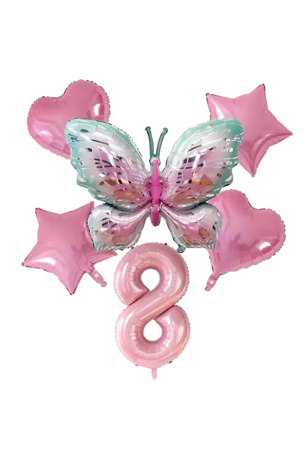 KELEBEK FOLYO BALONLU DOĞUM GÜNÜ YAŞ BALON SET 6 LI