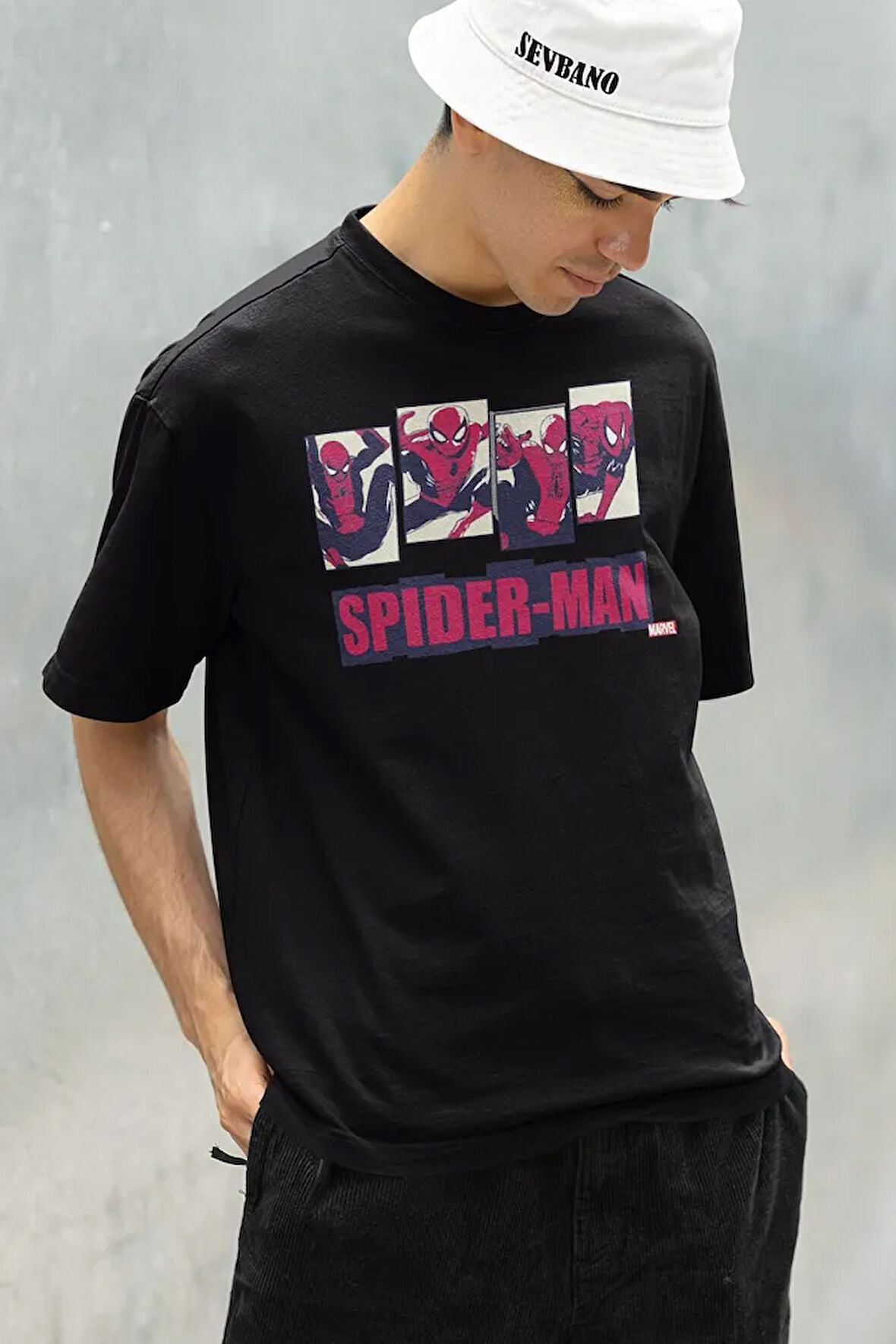 Spider-Man Karakter Baskılı Unisex Oversize Marvel Tişört