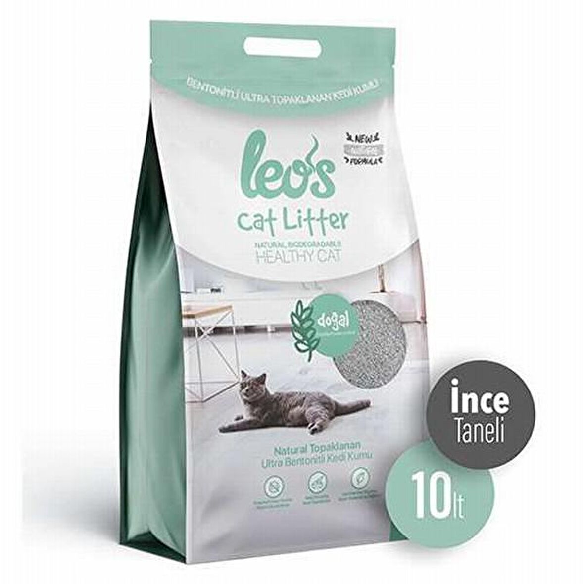 Leos Cat Litter Doğal Bentonit Kedi Kumu İnce 2x10 Lt 