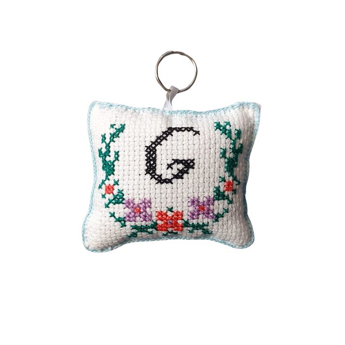 Uretti - Sibel 2453 9324 El Yapımı G Harfi Kanaviçe  Anahtarlık