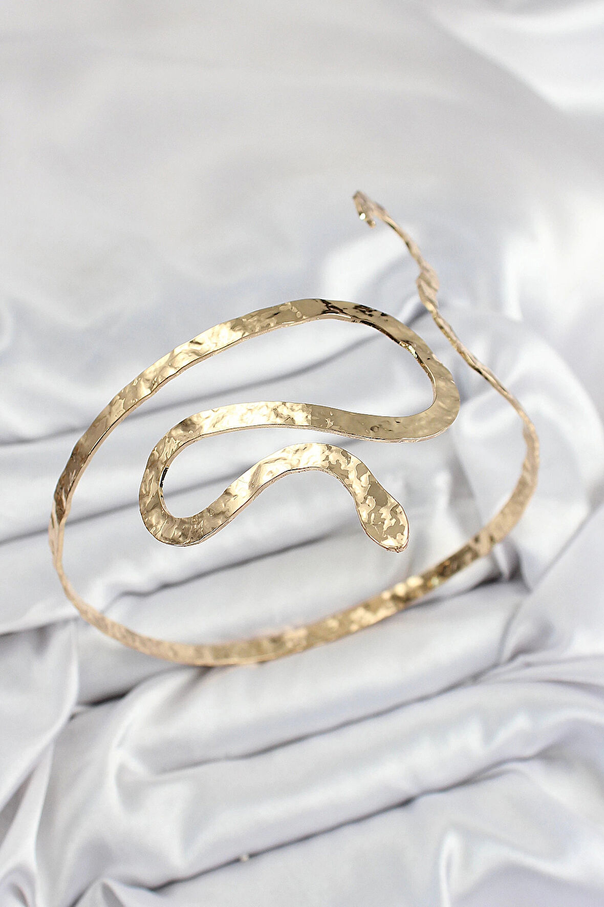 HEYF Pirinç Yılan Model Gold Renk Kadın Pazu Bileklik