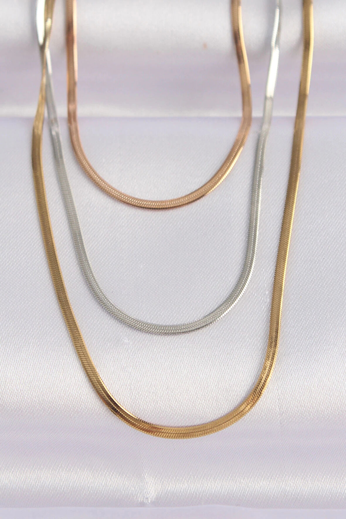 HEYF 316L Çelik 3 Renkli İtalyan Zincir Çoklu Kolye