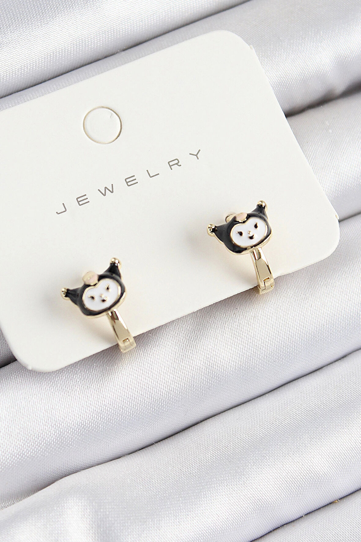 HEYF Pirinç Kuromi Model Gold Renk Çocuk Küpe