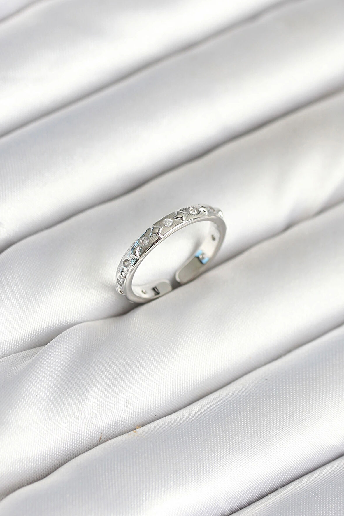 HEYF Pirinç Gümüş Renk Zirkon Taşlı Kadın Yüzük