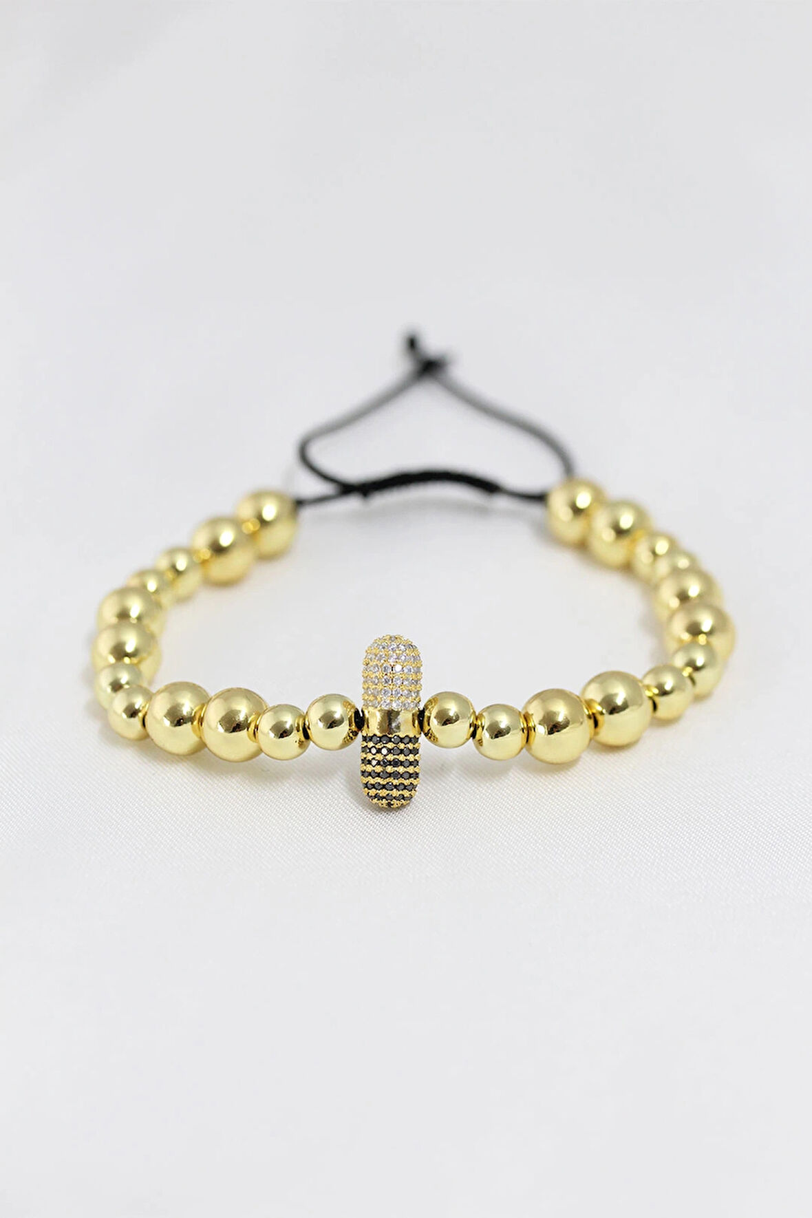 HEYF Gold Renk Çelik Zirkon Objeli Asansörlü Bileklik