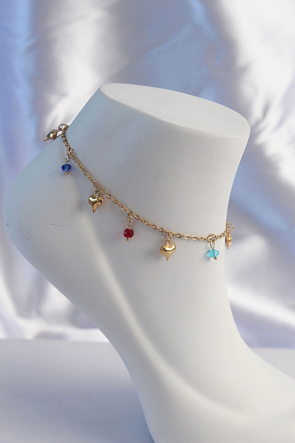 HEYF 316L Çelik Gümüş Renk Simli Kelebek Model Kadın Halhal